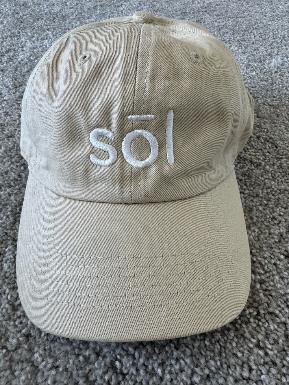 NWOT - Beige 'sōl' Embroidered Baseball Cap